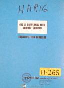 Harig-Harig 612 & 618W, Hand Feed Surface Grinder, Instruct & Parts Manual-612-618W-01